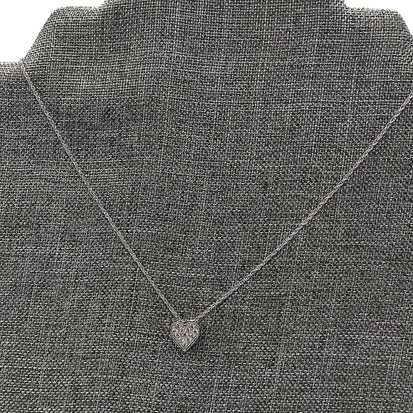 Sterling Silver Pave Cubic Zirconia Heart "MOM" Pendant Necklace - Picture 8 of 8